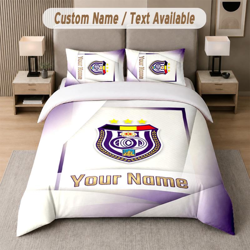 Anderlecht FC Design Bedding Set Custom Text 1 Duvet Cover & 2 Pillow Cases