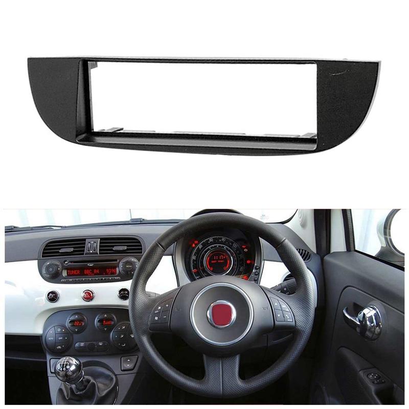 One Din Car Dvd/Cd Radio Stereo Fascia Panel Frame Adapter Dash Kit For Fiat (500) 2007-2015 Cd Trim Install Frame Kit