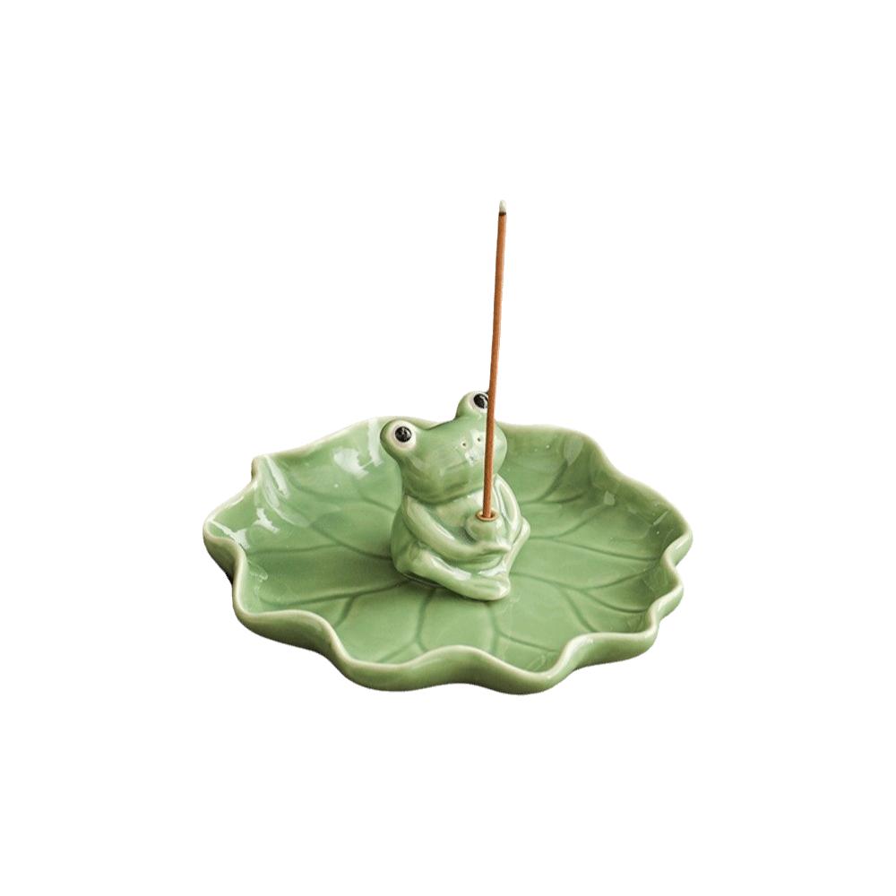 Ceramic Incense Stick Burner Frog Tabletop Incense Base Incense Burner  Yoga Meditation