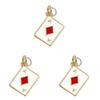 Pack of 3 Heart/Horseshoe/Dices Poker Card Pendants Accessories for Necklace and Earrings Copper Jewelry Components