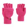 Candy-colored dew finger flip half-finger gloves knitted thermal gloves dual-purpose double-layer thickened to prevent cold autumn and winter