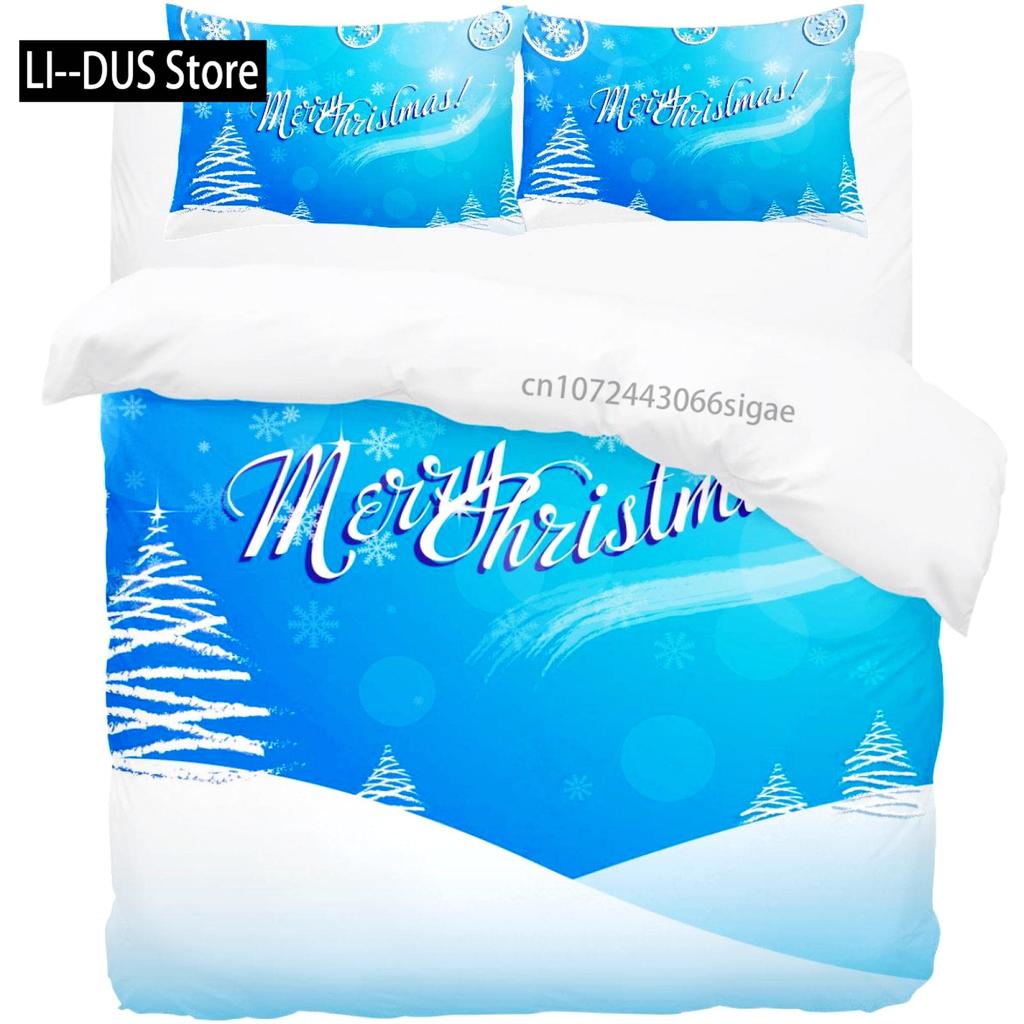 Snow Mountain Bedding Set Winter Snow Scene Comforter Cover for Boys Girls Kids 3D Duvet Cover Set Bedroom Decor 3 Pcs Full Size