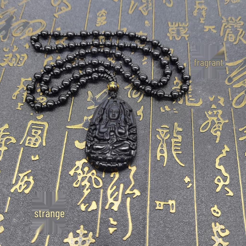 Obsidian Zodiac Pendant and Birth Buddha Charm – Eight Protectors Collection, Ideal for Gifts