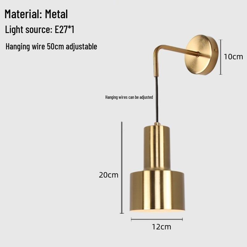 Nordic Minimalist Metal Wall Lamp for Bedroom, Living Room, and Hotel Rooms