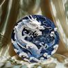 Wood Chinese Dragon Wooden Wall Sign, Round Art Decor, Abstract Paper Cut Design, Waterproof and Weather Resistant for Door, Wall, Home, Room