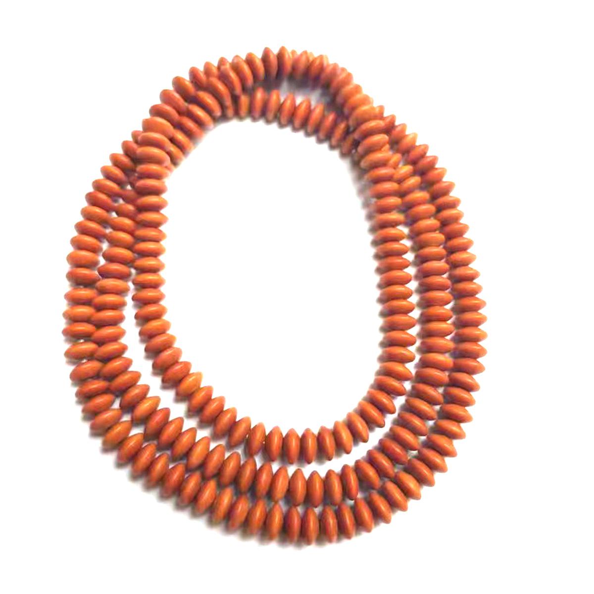 Olive Pit Carved Flying Saucer Beads: Long Strand Necklace & Bracelet for DIY Jewelry, 216 Beads. 6X2.5mm 216 Beads
