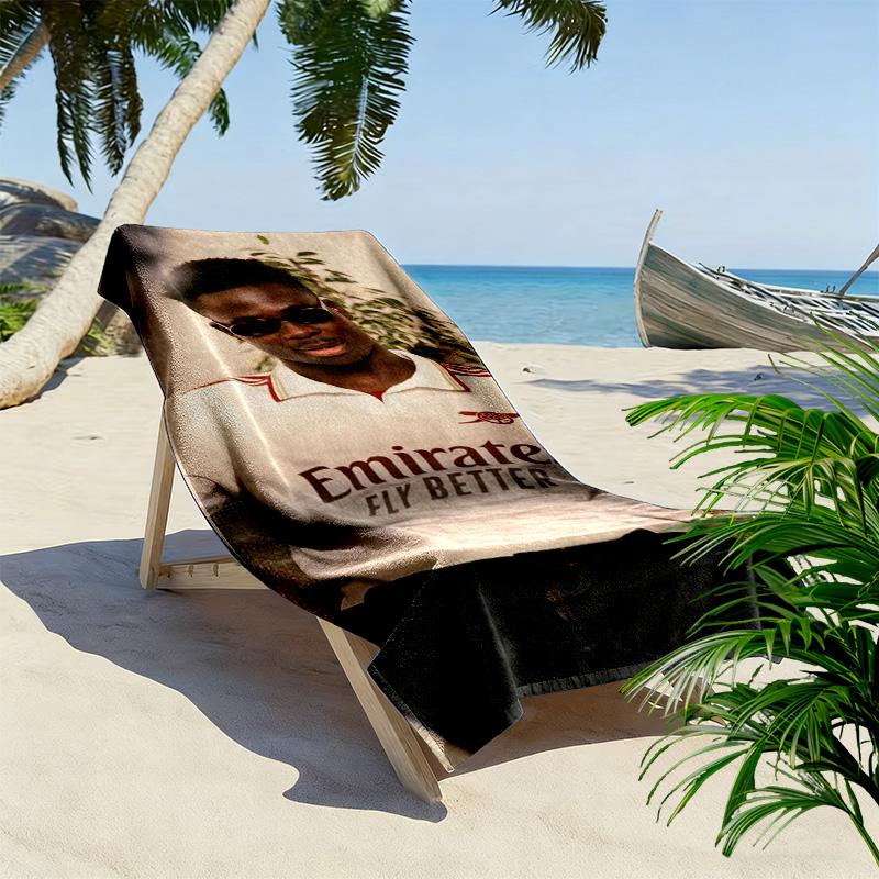 Bukayo Saka Print Beach Towel, Large Soft Quick Dry Towel for Beach Camping Swimming