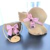 Girls 2pcs Straw Hat Solid Color Outdoor Travel Sun Hat Floral Fisherman Style Children's Fashion Accessory for Girls