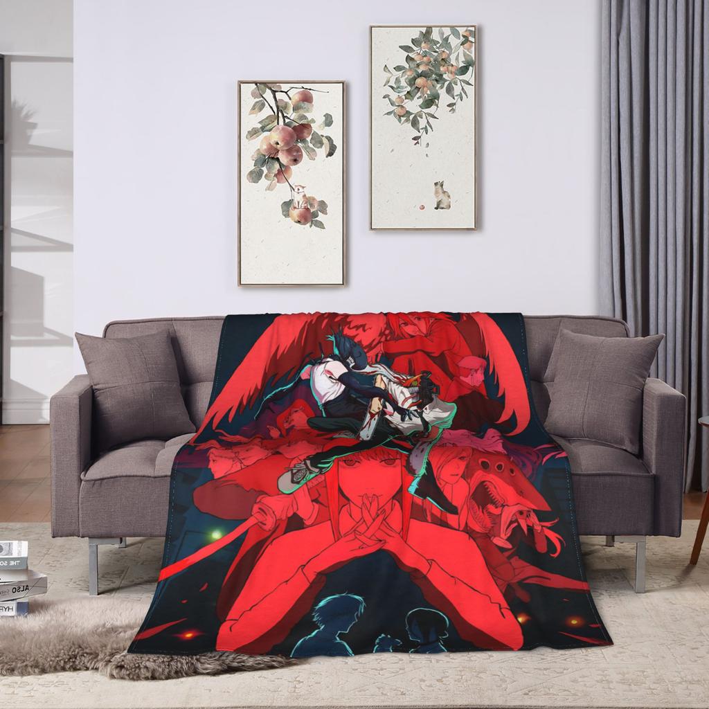 Chainsaw Man Reze Blankets Quality Soft Bedding Throws Winter Airplane Travel Living Room Funny Bedspread