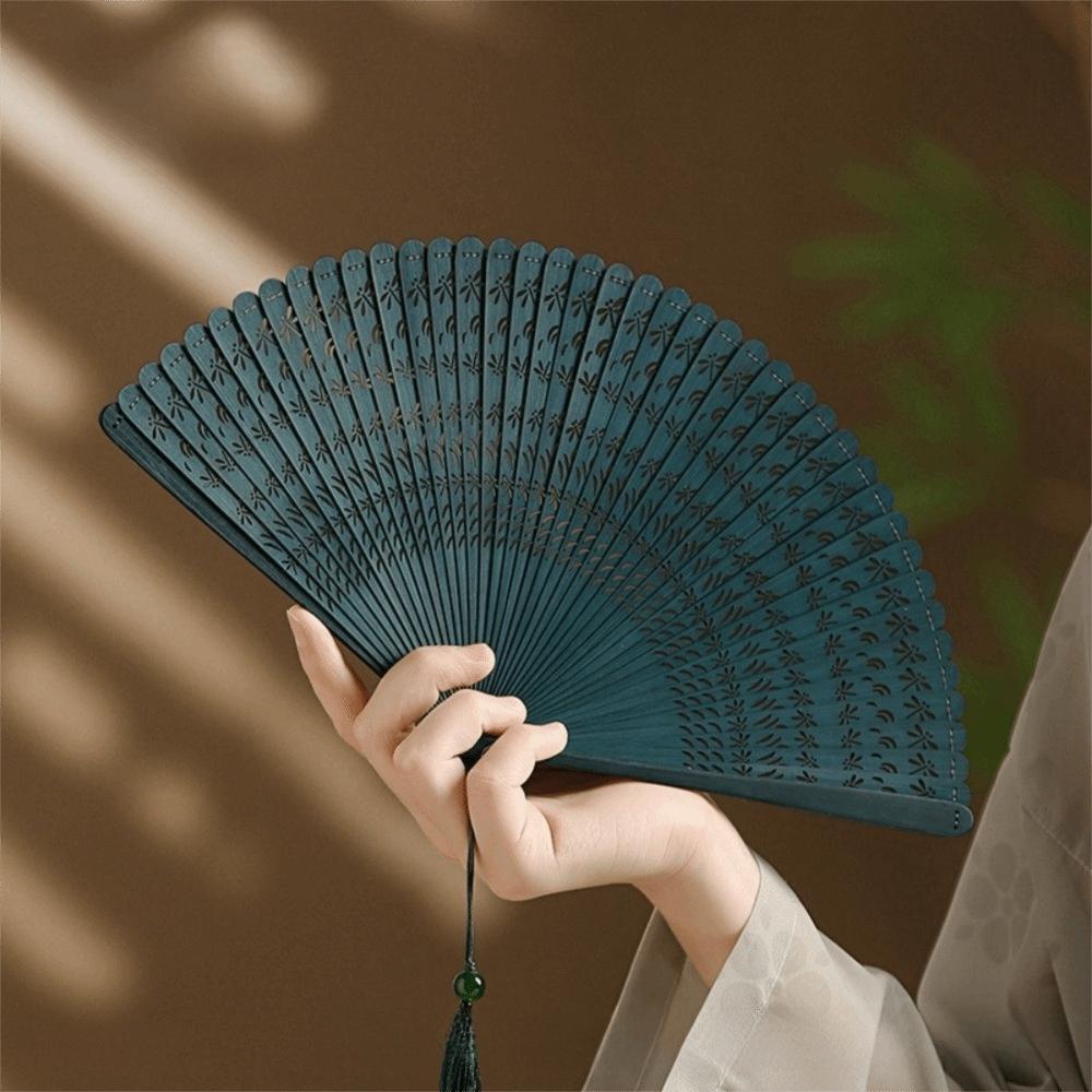 Portable Folding Bamboo Fan Handmade Retro Bamboo Fan Elegant Classical Folding Fan for Women