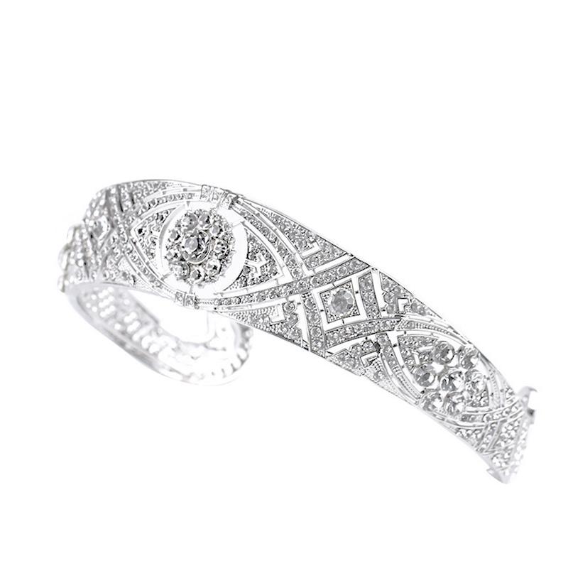 1Pc Crystal Hair Band Wedding Beautiful Alloy Silver Crown Rhinestone Bridal Tiara