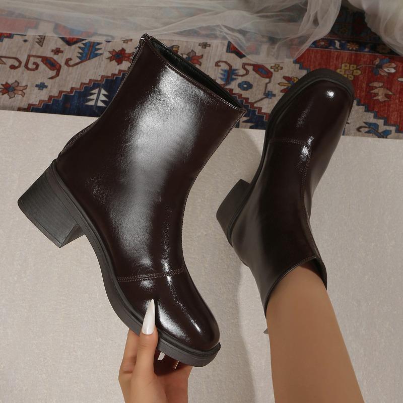 2025 Autumn Women Boots Women Shoes Square Toe Chunky Heel Shoes Casual Modern Boots Winter Genuine Leather Boots