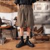 Retro Loose Straight Five-point Pants Boys Summer Ruffian Handsome Casual Loose Versatile Wide-leg Suit Medium Pants