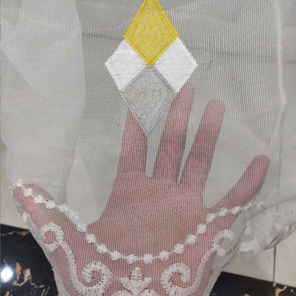 Nordic Curtains, Diamond Embroidered Curtain Yarn, Embroidered Window Screen, White Yarn, Half Blackout Curtain, Bedroom Finished Partition Yarn