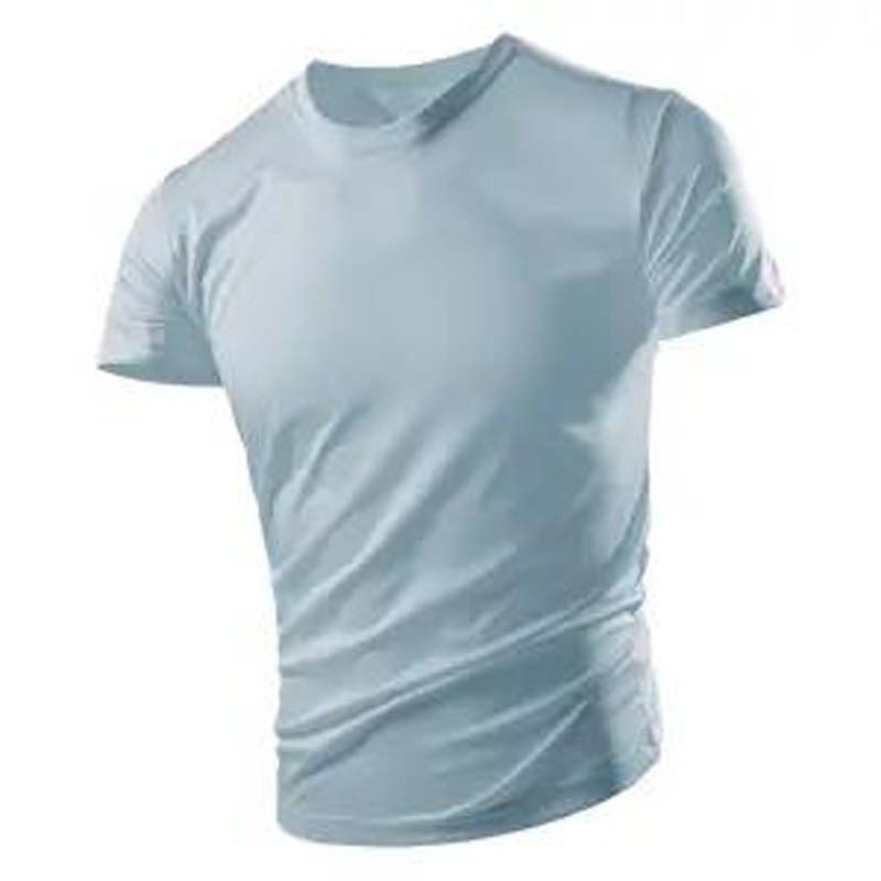 Short-sleeved T-shirt Men's Quick-drying Clothes Summer Solid Color Breathable Large Size Summer Sports Ice Silk T-shirt Top