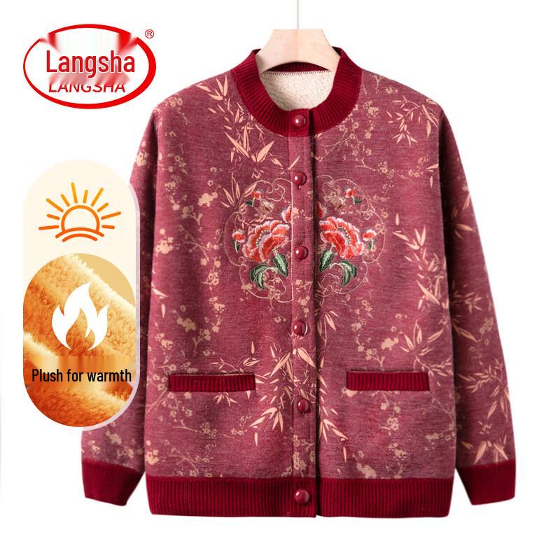 LangSha Women s Warm Plus Velvet Coat 3XL
