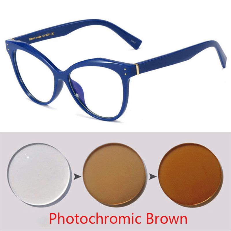 Big Cat Eyes Glasses Women Luxury Steampunk Photochromic Prescription Myopia Glasses 0 To -6 0