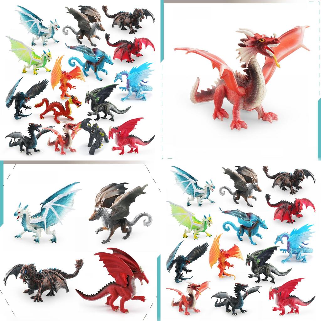 Western Mythical Creatures Pvc Model Pack With Ice Fire Dragons For Collectors And Decor