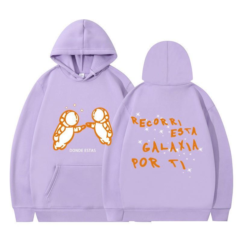Hooded Sweater Fashion Print Double Astronaut Hooded Loose Jacket Casual Sports Sweater Couple