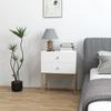 Elegant Two-Drawer Bedside Table - White