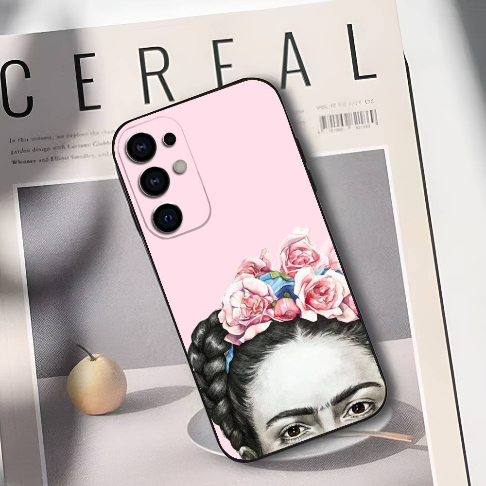 Umělecký obal na telefon Frida Kahlo Pro Samsung S25,S24,S21,S22,S23,S30,Ultra,S20,Plus,Měkký silikonový černý kryt