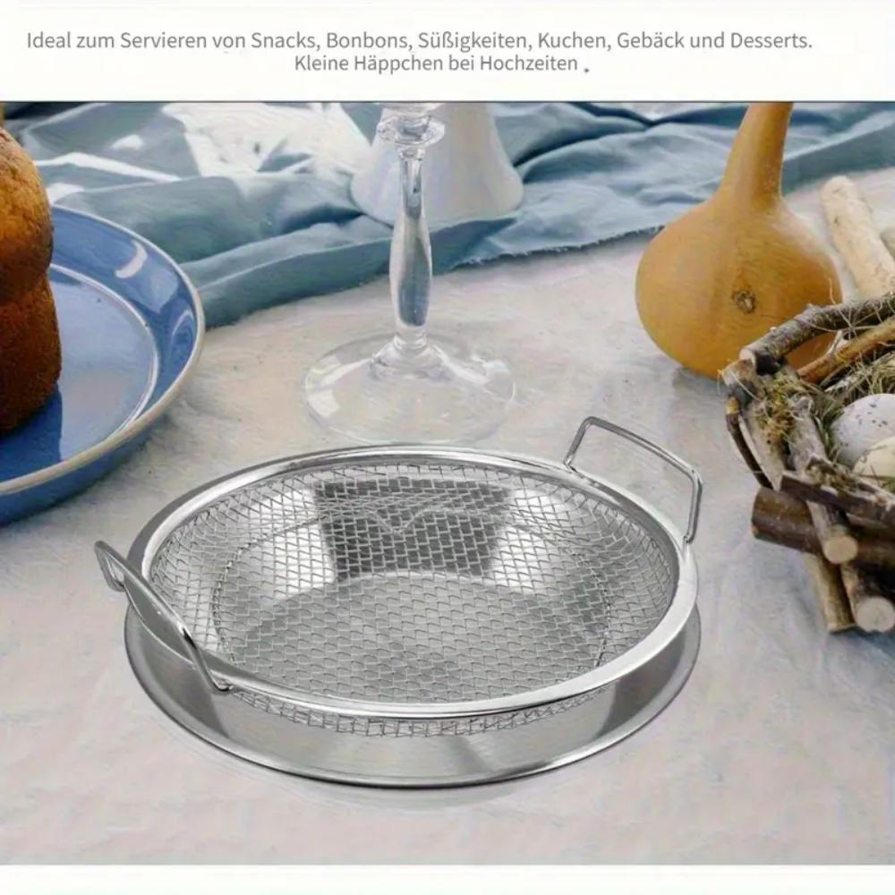 Stainless Steel Circular Food Filter, Sieve, Basket, Easy To Clean In Home Kitchen, Long-lasting Drainage, Compatible with Fryin