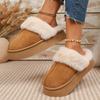 Fashion 2025 New High Quality Women's Fur Snow Slippers Winter Fashion Home Plush Shoes Light Living Room Shoes Popular Shoes