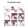 1pc Colorful Cherry Blossom Car Roof Handle with Warning Trailer Strap and Rear Bumper Ring