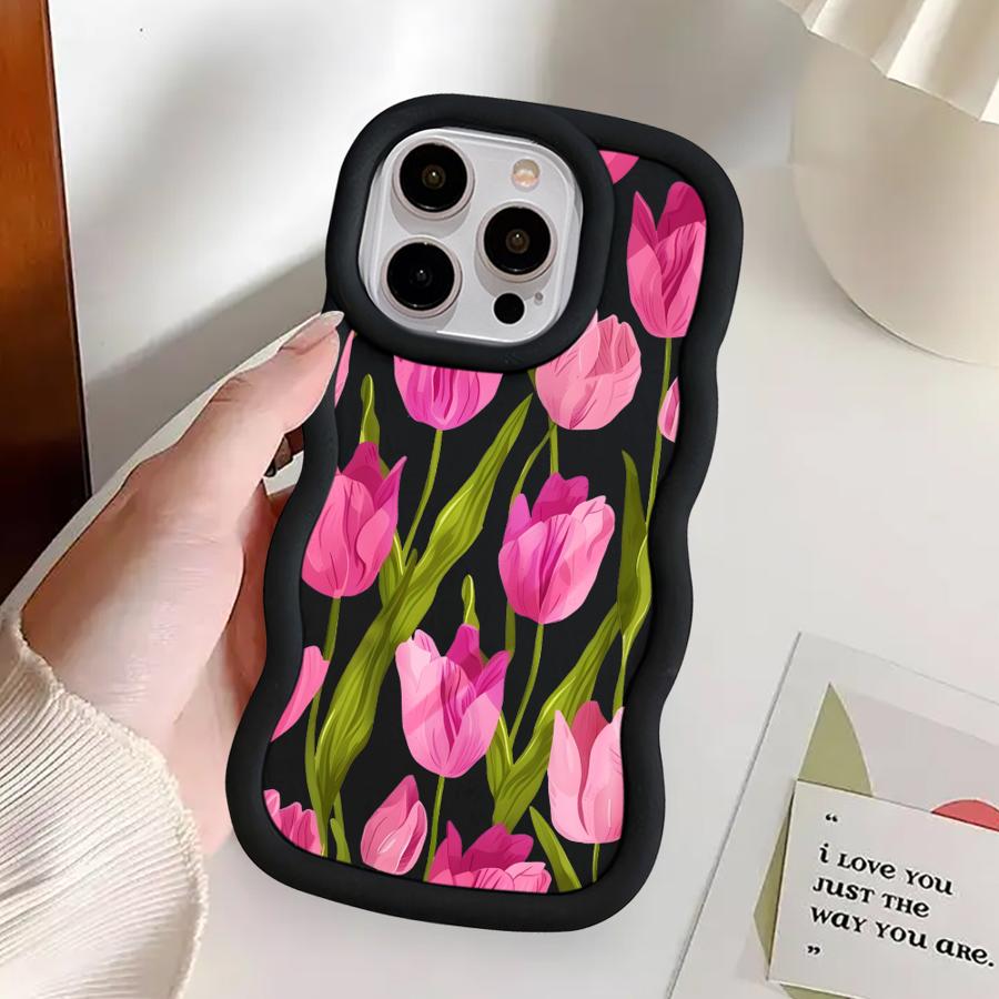 Simple Flower Soft Phone Cover Case for iPhone 16 Pro Max 17 Air 11 XR 8 14 12 13 15 Plus