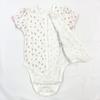 Baby Clothes Short Front Set of Floral [Chuckle Baby] Rompers, Sleeves, Opening, 3, Girls, Rabbit, Pattern, Plain, 80cm, T2112E-80-20