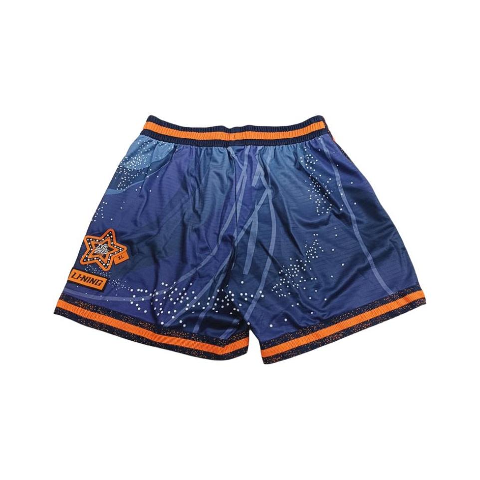Li-Ning Professional Basketball Series Spliced Letter Mid Waist Drawstring Breathable Basketball Shorts Men Shorts AAPU199-1