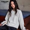 TonLion Women's Casual Long-Sleeve Crewneck Sweatshirt
