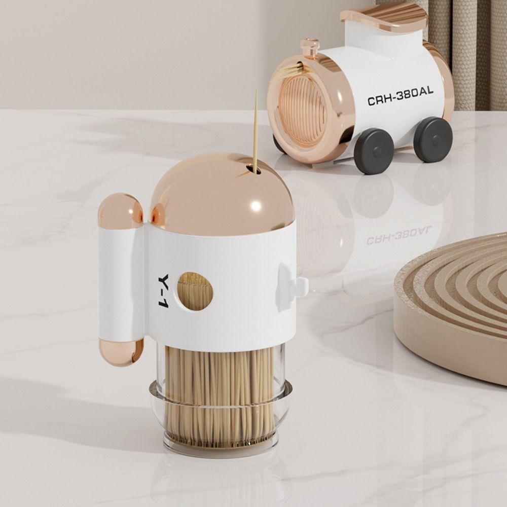 Cute Automatic Toothpick Can Cartoon Train Toothpick Can Creative Toothpick Box Ornament  Household
