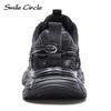 Women Sneakers Round Toe Height Increase Trainers Fashion Casual Thick Bottom Shoes