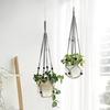 Makramee Pflanzenampeln Handgefertigt Baumwollseil Blumentopfhalter Dekorative Hängepflanzenkorb Wohnzimmer Balkon