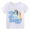 1-9 Years Birthday Girls Boys Cartoon Print T-shirt Cartoon Dog Cute Kids Clothes Summer Children T-Shirts
