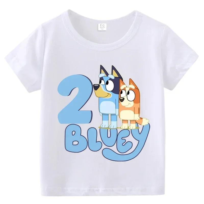 1-9 Years Birthday Girls Boys Cartoon Print T-shirt Cartoon Dog Cute Kids Clothes Summer Children T-Shirts
