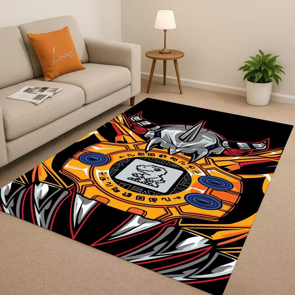 Angewomon Cartoon Digimon Adventure Living Room Non Slip Area Rug Soft Carpet for Bedroom Sofa,Easy Clean Home Doormat Playmat