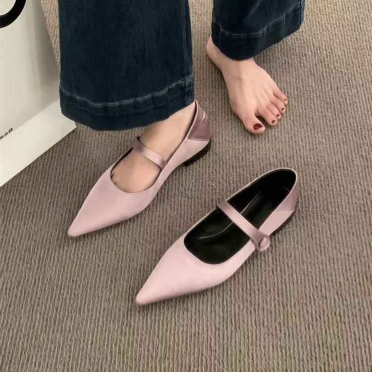 

2025 summer new shoes women s fashion temperament European and American style sardine cloth pointed head shallow mouth single shoes women s flat shoe 39 рожевий