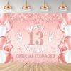 Party decorations for a 13th birthday, official backdrop for a teenager, black and purple balloon background, photo banner for...4530