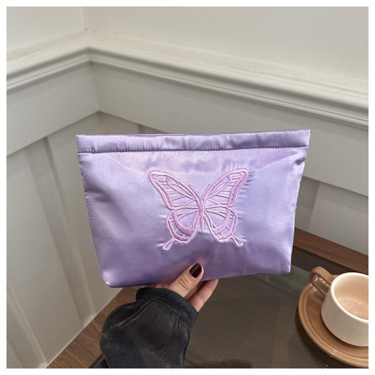 Butterfly Cosmetic Bag Large Capacity Skin Care Products Jacquard Storage Bag Going Out Portable Wash Bag Travel Liner Bag