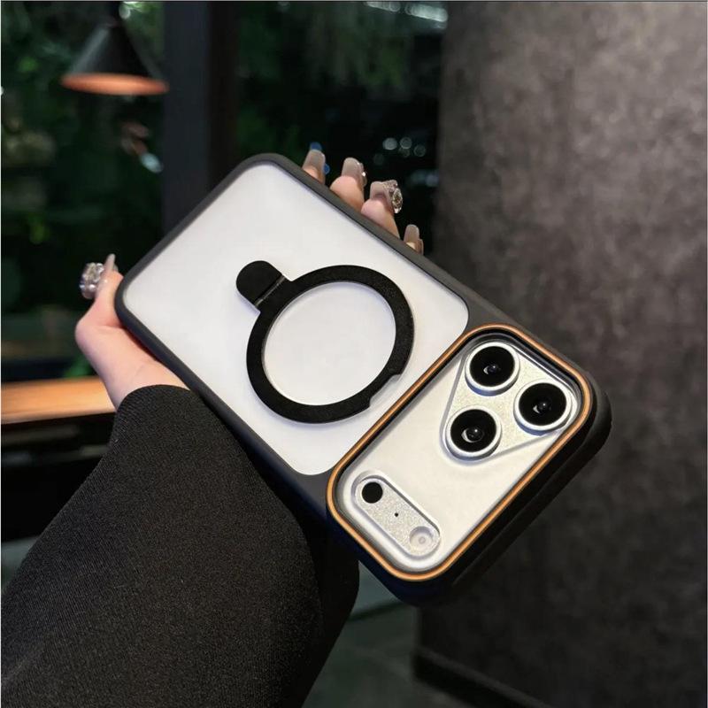 Phantom Magnetic Bracket Case: Frosted Semi-Transparent Protective Skin for iPhone 17 / 16 Pro Max iPhone 16