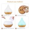 Wood Grain Aroma Diffuser & Humidifier - 400ML, Seven-Color LED