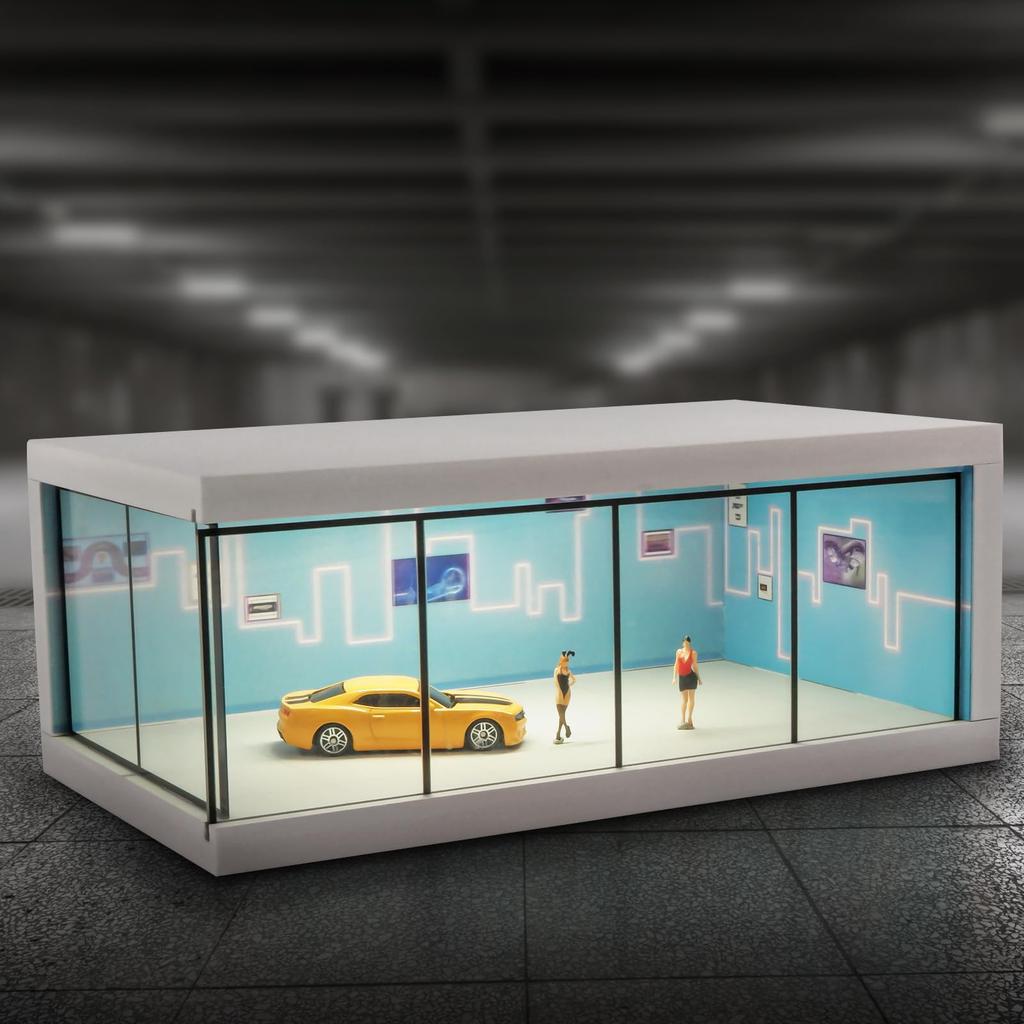 1/64 Scale Diecast Model Car Display Case Car Dioramas Car Garage Model Car Showrooms Model Car Parking Lot Storage Model