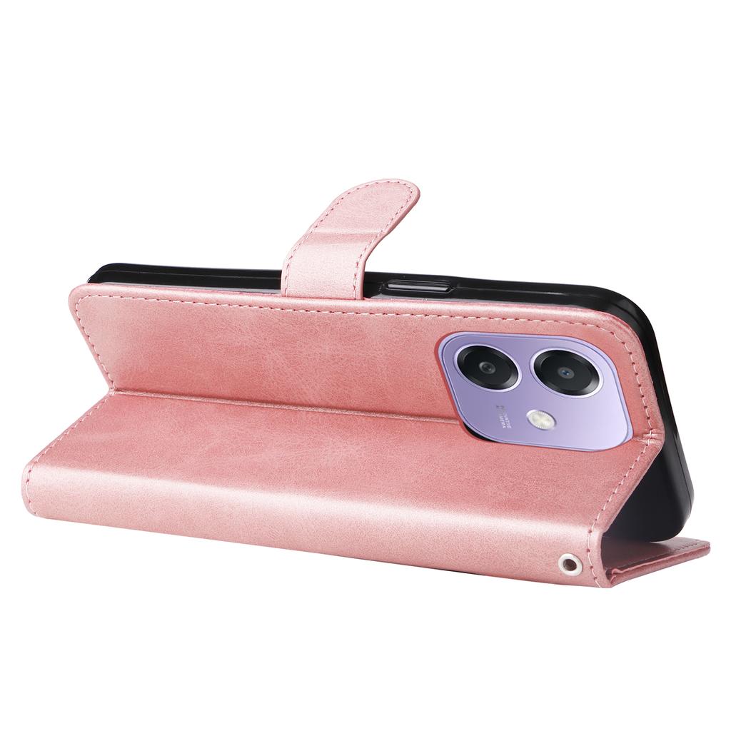 For Oppo A5x 5G/A3x 4G/A3x 5G (India) Case Zipper Wallet Calf Texture PU Leather Phone Cover