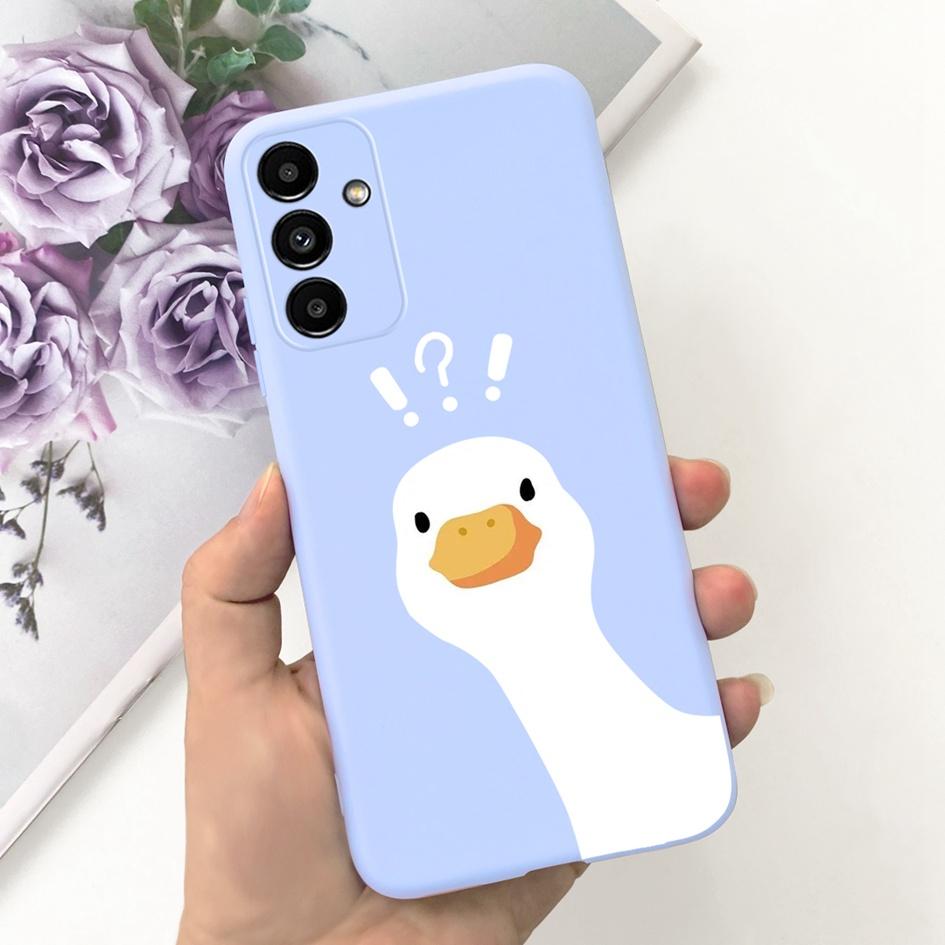For Samsung A14 5G 2023 Case Lovely Yellow Duck Cat Cartoon Funda For Samsung Galaxy A14 SM-A145F SM-A146B Phone Cover A 14 Etui