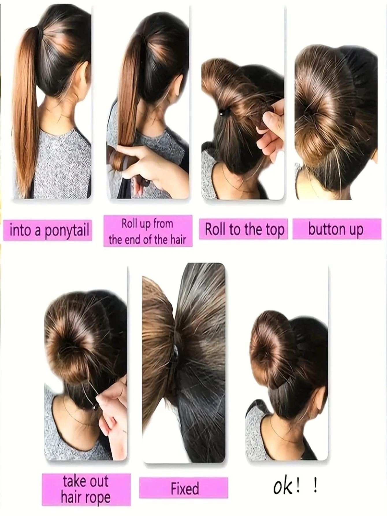 

Ретро сетчатый пучок одноразового использования с полым галстуком для волос и кнопкой-застежкой - Подходит для конских хвостов, верхних кудрявых причесок - Прочные инструменты для укладки для женщин M светло-коричневого