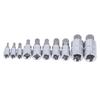 Saker Triple Square Spline Bit Socket Set of 10 with M4 to M18 Drive