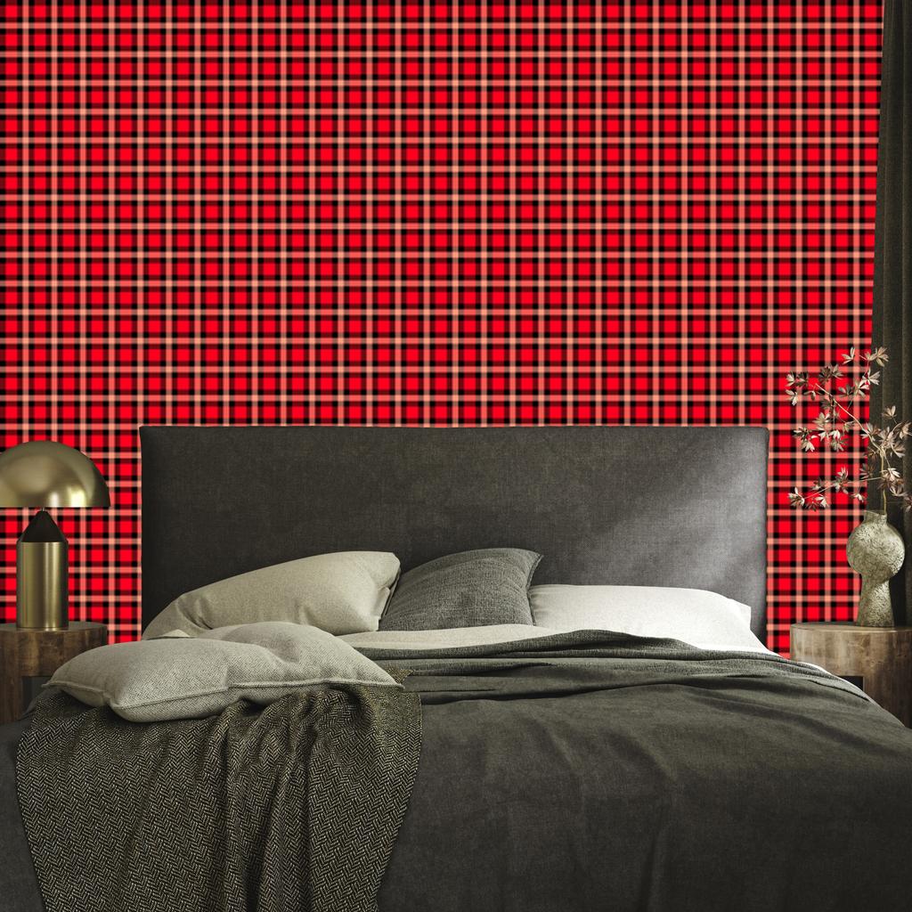 Red and Burgundy Checkered Wallpaper for Living Room and Bedroom 50x1000