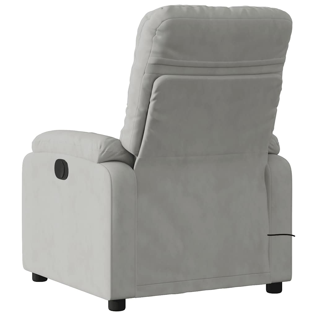 Massage Chair Light Grey Microfiber Fabric